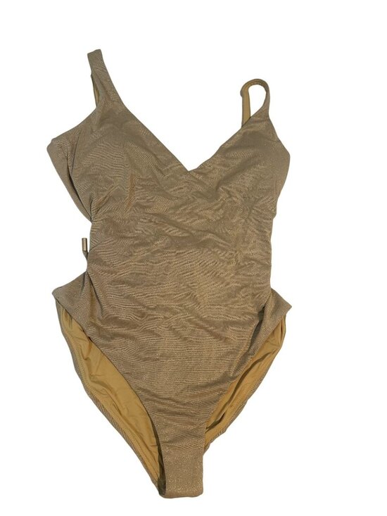 Aqua Other - NWT Aqua One Piece Metallic Gold Swimsuit Size Large $166 [jb]